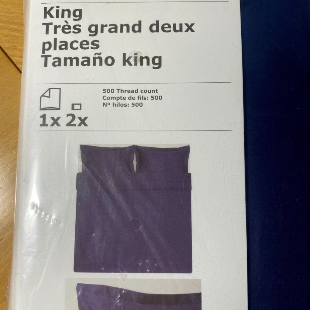 NEW - IKEA FINNSKRÄPPA Duvet Cover/ Pillowcases CT 500 Blue King ---100% COTTON - Picture 6 of 6